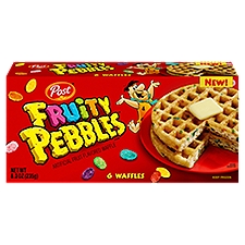Post Fruity Pebbles Artificial Fruit Flavored Waffle, 6 count, 8.3 oz