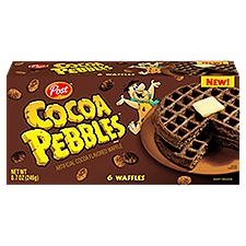 Post Cocoa Pebbles Artificial Cocoa Flavored Waffle, 6 count, 8.7 oz