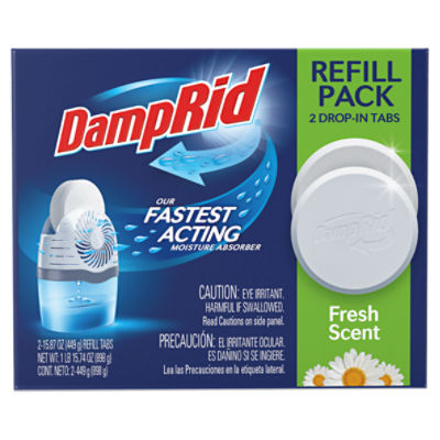 DampRid Fresh Scent DropIn Tabs Refill Pack, 15.87 oz, 2 count, 31.6 oz