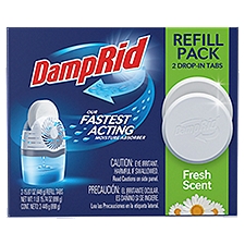 DampRid Fresh Scent Drop-In Tabs Refill Pack, 15.87 oz, 2 count, 31.6 oz