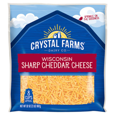 Crystal Farms Shredded Wisconsin Sharp Cheddar Cheese, 32 oz
