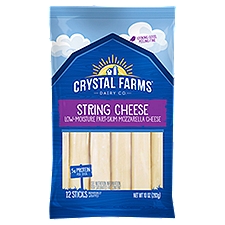 Crystal Farms Low-Moisture Part-Skim Mozzarella String Cheese, 12 count, 10 oz