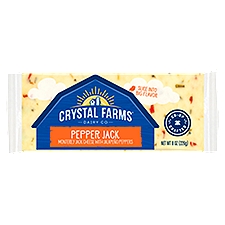Crystal Farms Cheese, Pepper Jack, 8 Ounce