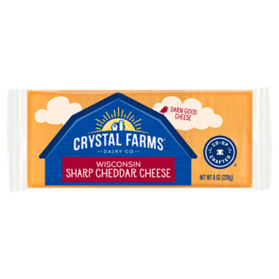 Crystal Farms Wisconsin Sharp Cheddar Cheese, 8 oz