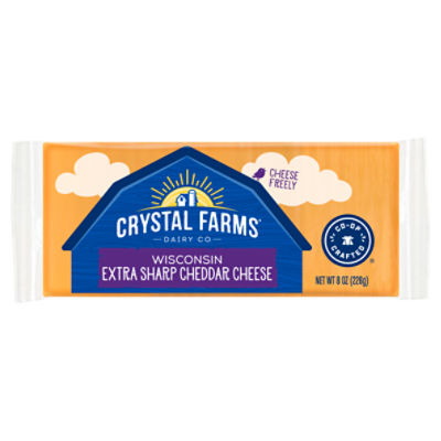 Crystal Farms Extra Sharp Cheddar Cheese, 8 oz.