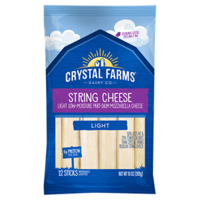 Crystal Farms Light String Cheese, 12 count, 10 oz