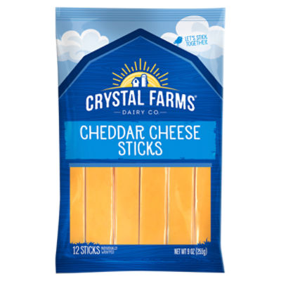 Crystal Farms Cheddar Cheese Sticks, 12 Count, 9 oz