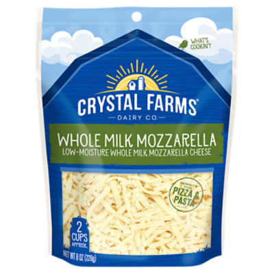 Crystal Farms Shredded Whole Milk Mozzarella Cheese, 8 oz