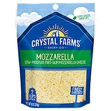 Crystal Farms Shredded Low-Moisture Part-Skim Mozzarella Cheese, 8 oz