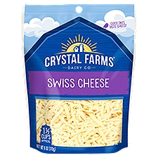Crystal Farms Shredded Swiss Cheese, 6 oz