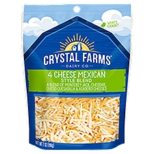 Crystal Farms Shredded 4 Cheese Mexican Styles Blend Cheese, 7 oz