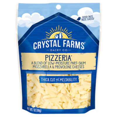 Crystal Farms Shredded Pizzeria Cheese, 7 oz