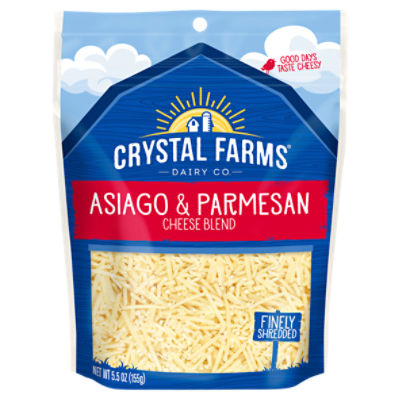 Crystal Farms Shredded Asiago & Parmesan Cheese Blend, 5.5 oz