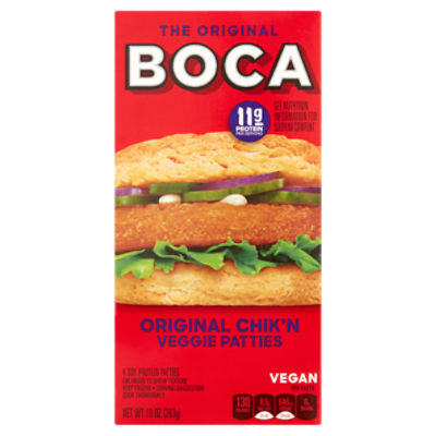 Boca The Original Chik'n Veggie Patties, 4 count, 10 oz, 10 Ounce