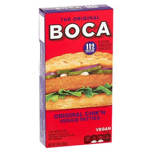 Boca The Original Chik'n Veggie Patties, 4 count, 10 oz