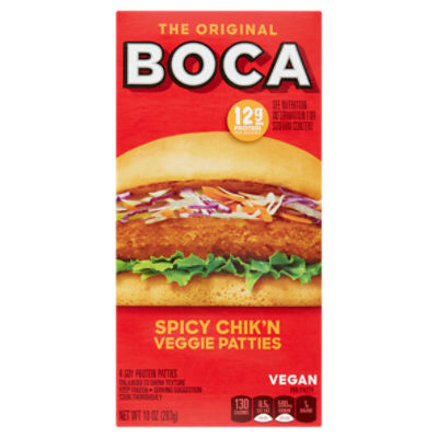 Boca The Original Spicy Chick'n Veggie Patties, 4 count, 10 oz, 10 Ounce