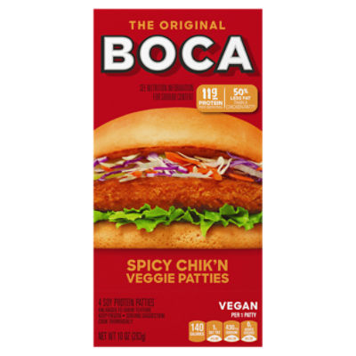 Boca The Original Spicy Chick'n Veggie Patties, 4 count, 10 oz