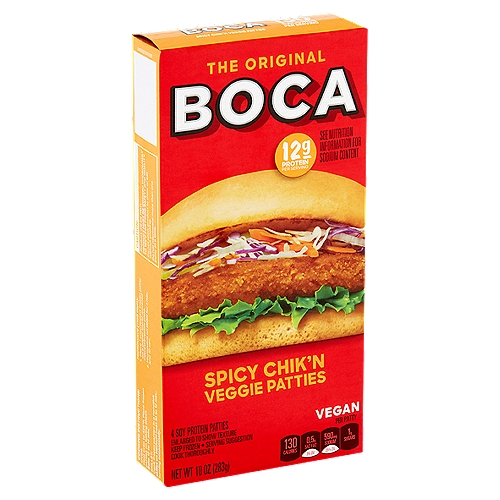 Boca The Original Spicy Chick'n Veggie Patties, 4 count, 10 oz