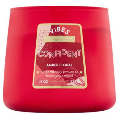Candle-Lite Essential Elements Confident Amber Floral Candle, 15 oz