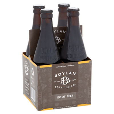 Boylan Bottling Co. Root Beer Soda, 12 fl oz, 4 count