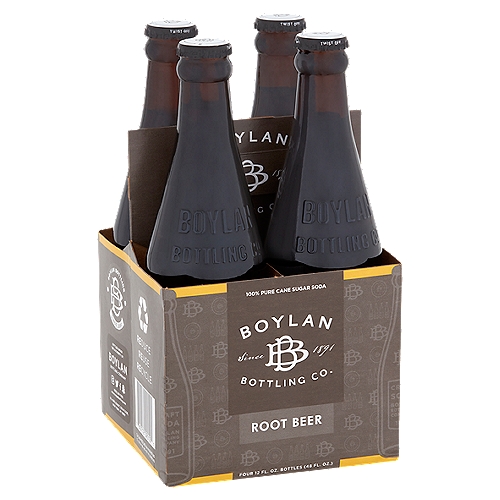 Boylan Bottling Co. Root Beer Soda, 12 fl oz, 4 count