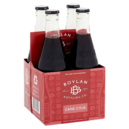 Boylan Bottling Co. Cane Cola Soda, 12 fl. oz, 4 count