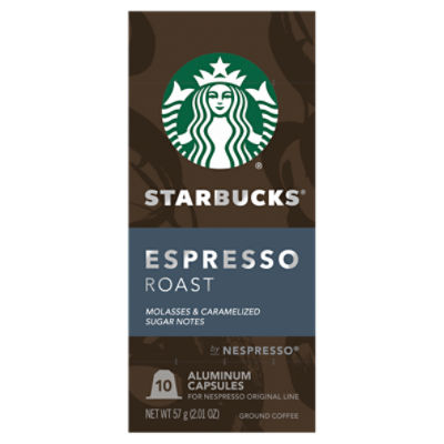 Starbucks by Nespresso Espresso Dark Roast Ground Coffee Capsules, 10