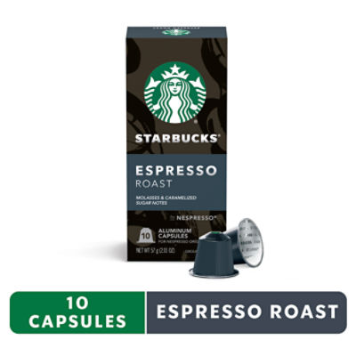 Starbucks by Nespresso Espresso Dark Roast Ground Coffee Capsules, 10 count, 2.01 oz