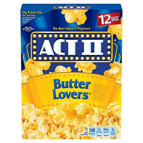 Act II Butter Lovers Microwave Popcorn, 2.75 oz