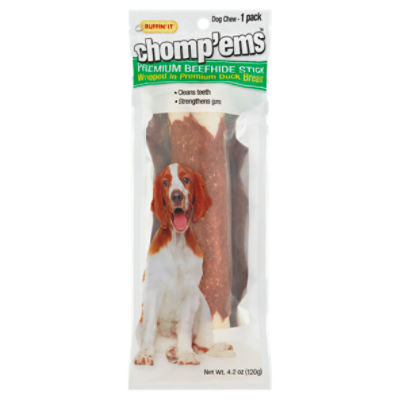 Ruffin' It Chomp'ems Premium Beefhide Stick Dog Chew, 4.2 oz