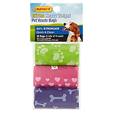 Ruffin' It Pet Waste Bags, Extra Heavy Weight, 45 Each