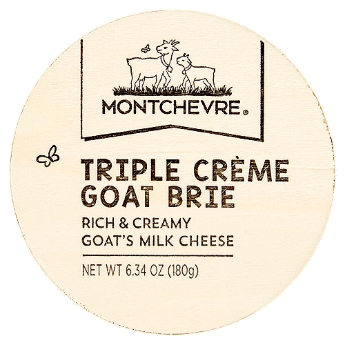 Montchevre Triple Crème Goat Brie Rich & Creamy Goat's Milk Cheese, 6.34 oz