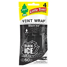 Little Trees Vent Wrap Black Ice Air Freshner, 4 count