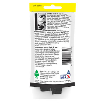 Little Trees Vent Wrap Black Ice Air Freshner 4 count ShopRite