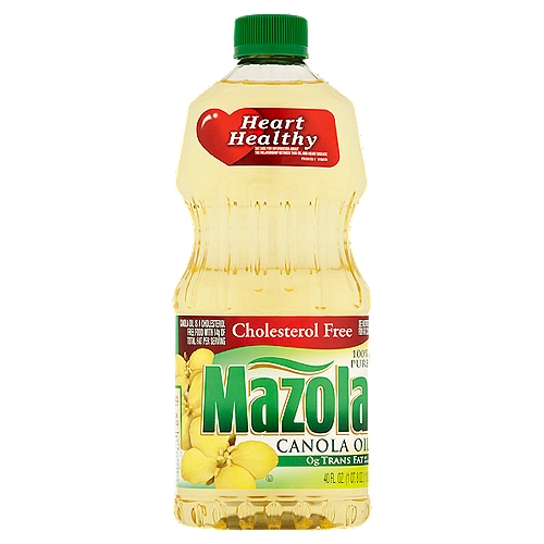 Mazola 100% Pure Canola Oil, 40 fl oz
Canola oil is a cholesterol free food with 14g of total fat per serving