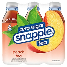 Snapple Zero Sugar Peach Tea, 6 count