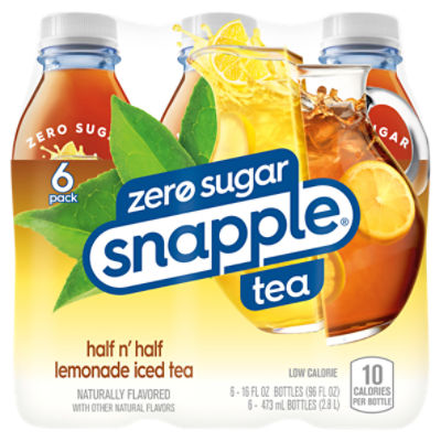Snapple Zero Sugar Half n' Half Lemonade Iced Tea, 16 fl oz, 6 count ...