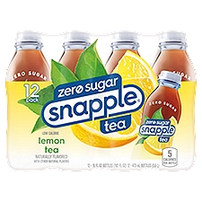 Snapple Zero Sugar Lemon Tea, 16 fl oz, 12 count