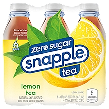 Snapple Zero Sugar Lemon Tea, 16 fl oz, 6 count