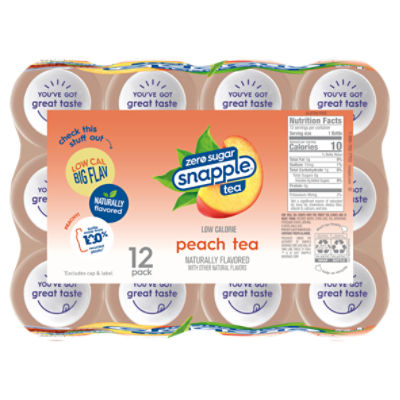 Snapple® Zero Sugar Peach Tea, 6 bottles / 16 fl oz - Foods Co.