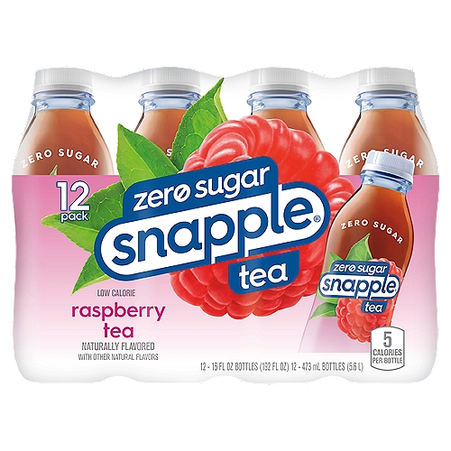 Snapple Zero Sugar Raspberry Tea, 16 fl oz, 12 count
Our Real Tea Starts with the Finest Tea Leaves