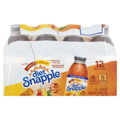 Snapple Half N' Half Diet Lemonade Iced Tea, 16 fl oz, 12 count