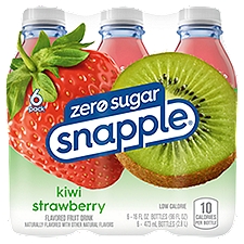 Snapple Zero Sugar Kiwi Strawberry Flavored Fruit Drink, 16 fl oz, 6 count
