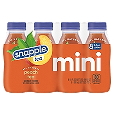 Snapple Peach Tea, 8 fl oz recycled plastic bottle, 8 pack, 64 Fluid ounce