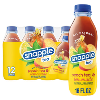 Snapple Lemonade & Peach Tea, 16 fl oz, 12 count