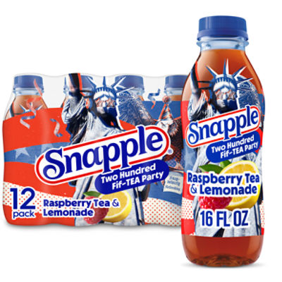Snapple Two Hundred Fif-Tea Party Raspberry Tea & Lemonade, 16 fl oz, 12 count, 192 Fluid ounce