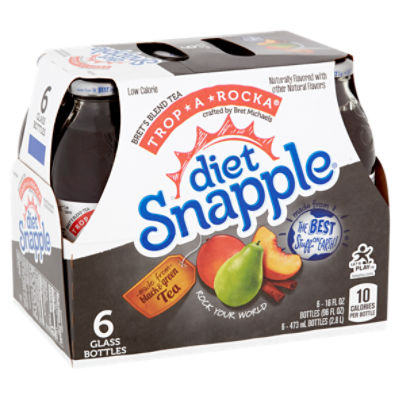 Diet Snapple Trop-A-Rocka Bret's Blend Tea, 16 fl oz, 6 count