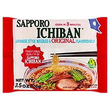 Sapporo Ichiban Japanese Style Noodles & Original Flavored-Soup, 3.5 oz, 3.5 Ounce