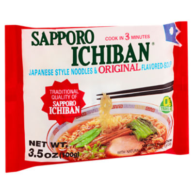 Sapporo Ichiban Japanese Style Noodles & Original FlavoredSoup, 3.5 oz