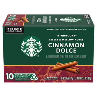 Starbucks Cinnamon Dolce Ground Coffee KCup Pods, 0.35 oz, 10 count